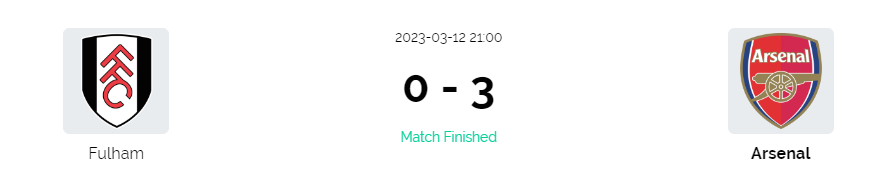 การแข่งขันฟุตบอลพรีเมียร์ลีก อาร์เซนอล ถล่ม ฟูแล่ม 3-0