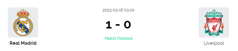 เรอัล มาดริด 1-0 ลิเวอร์พูล ในศึก ยูฟ่า แชมเปี้ยนส์ ลีก 2022/23